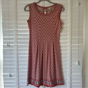 Max Studio Dress Mini Coral Orange Floral Pattern Sleeveless Small